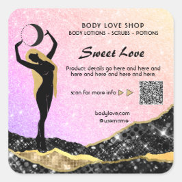 Adesivo Quadrado *~* RAINBOW Deusa Intenção Ortográfica AP24 Lavand