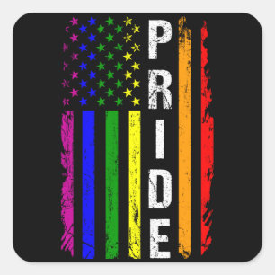 Adesivo Quadrado Rainbow Flag LGBT Pride Americano Mês LGBT LGBTQ 