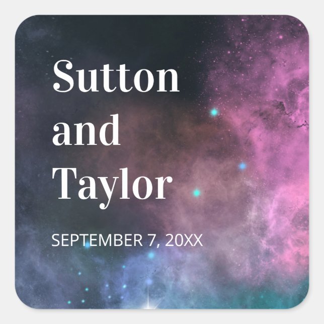 Adesivo Quadrado Rainbow Galaxy (Frente)