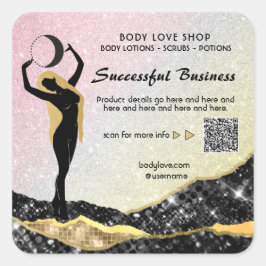 Adesivo Quadrado *~* Rainbow Goddess Intenção Spell AP24 Ombre