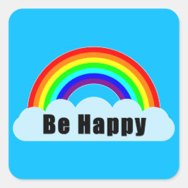 Adesivo Quadrado RAINBOW - Seja feliz