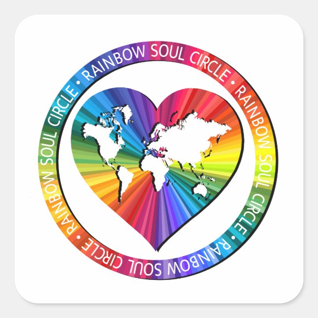 Adesivo Quadrado Rainbow Soul Circle (Frente)