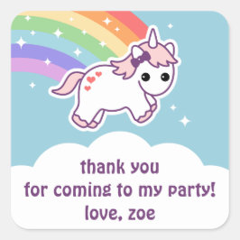 Adesivo Quadrado Rainbow Unicorn
