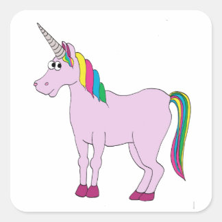 Adesivo Quadrado Rainbow Unicorn