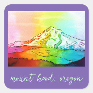 Adesivo Quadrado Rainbow Watercolor Monte Hood