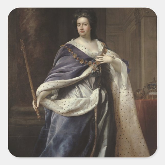 Adesivo Quadrado Rainha Anne, 1703 (Frente)