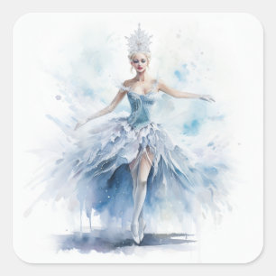 Adesivo Quadrado Rainha da Neve Descascanor Elegante em Branco