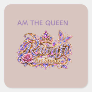 Adesivo Quadrado Rainha de Cristal Pink Elegance