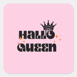 Adesivo Quadrado Rainha do Halloween, Halloqueen, Arte do Halloween