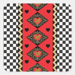 Adesivo Quadrado Rainha dos corações do Halloween