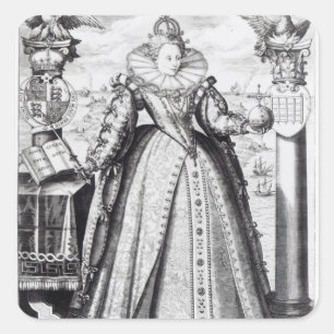 Adesivo Quadrado Rainha Elizabeth mim 1596