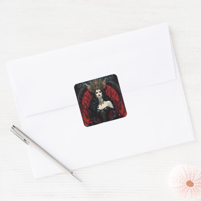 Adesivo Quadrado Rainha Gótica (Envelope)