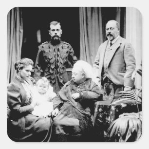 Adesivo Quadrado Rainha Victoria, Tsar Nicholas II