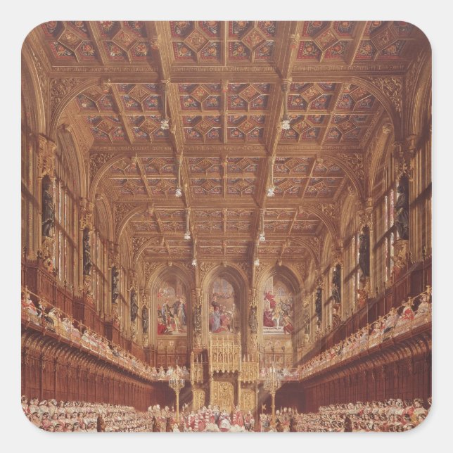 Adesivo Quadrado Rainha Vitória na Câmara dos Lordes (Frente)