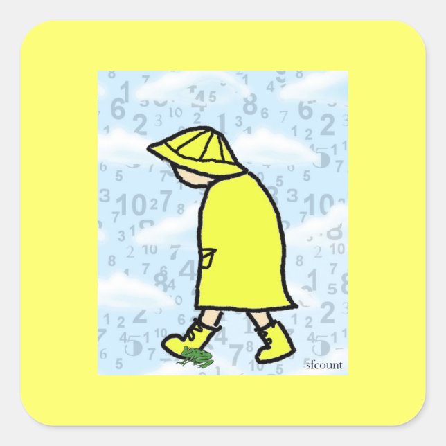 Adesivo Quadrado Rainy Day Boy Sticker (Frente)
