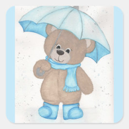 Adesivo Quadrado Rainy Daze Teddy Bear