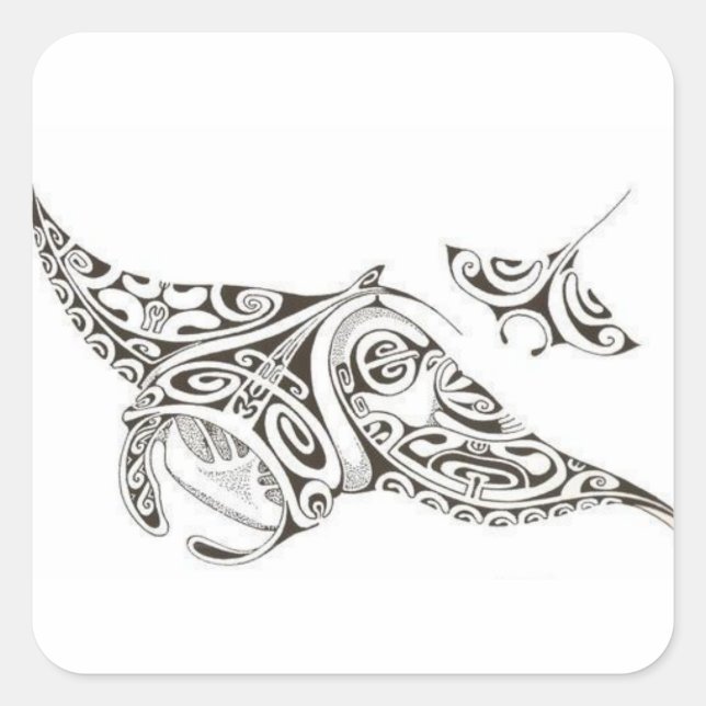 Adesivo Quadrado raios-manta gêmeos (Frente)