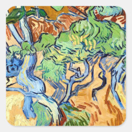 Adesivo Quadrado Raízes de Árvore (1890) Arte botânica Van Gogh