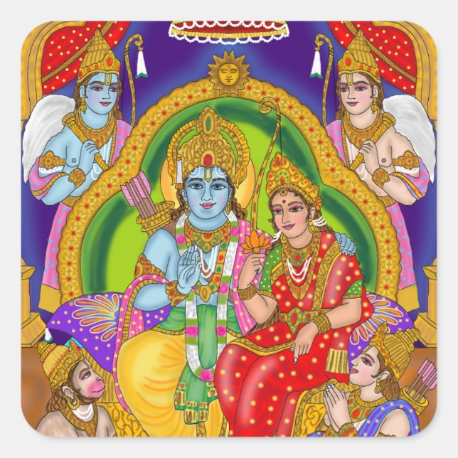 Adesivo Quadrado Ram Darbar Sticker (Frente)