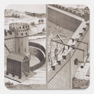 Adesivo Quadrado Ram de golpe romanas, 'do DES S de Encyclopedie