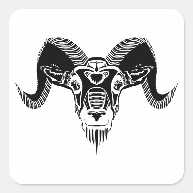 Adesivo Quadrado ram selvagem (Frente)