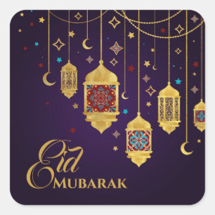 Adesivo Quadrado Ramadã Kareem - Eid Mubarak - Feliz Eid