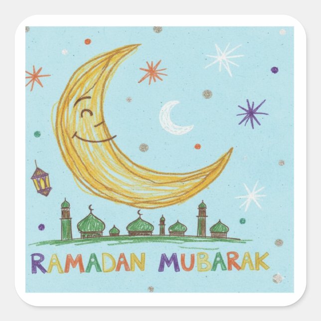 Adesivo Quadrado Ramadan crescent sticker (Frente)