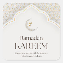 Adesivo Quadrado Ramadan Kareem Lantern & Crescent Art