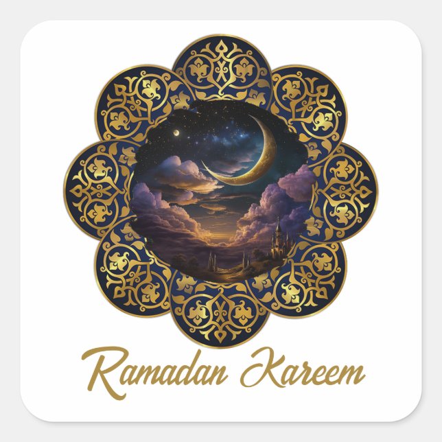 ADESIVO QUADRADO RAMADAN KAREEM MUBARAK 2024 EID MUBARAK (Frente)