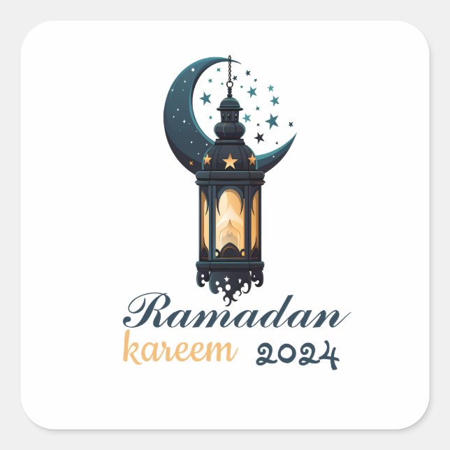 Adesivo Quadrado Ramadan Kareem Mubarak Lantern ramadan 2024 (Frente)