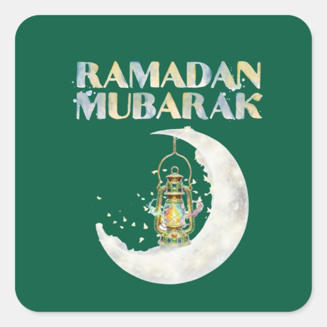 Adesivo Quadrado Ramadão Mubarak (Frente)