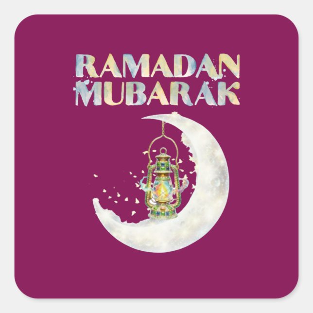 Adesivo Quadrado Ramadão Mubarak (Frente)