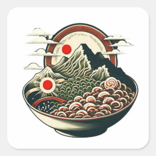 Adesivo Quadrado Ramen Mountain