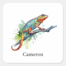 Adesivo Quadrado Ramificação das Cores: Arte de Chameleon