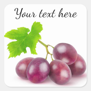 Adesivo Quadrado Ramo de uvas vermelhas