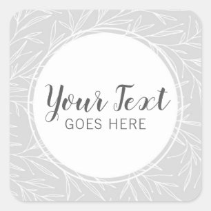 Adesivo Quadrado Ramos de Folhas Botânicas Modernas Minimalistas Pr