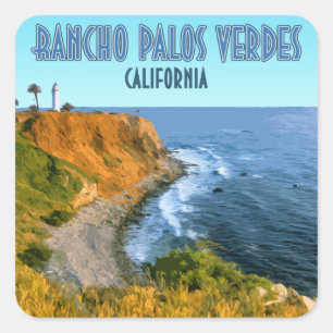 Adesivo Quadrado Rancho Palos Verdes California Point Vicente