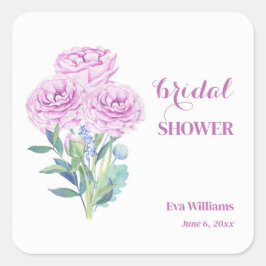 Adesivo Quadrado Ranunculus & Anemones Personalizáveis Festa de Noi