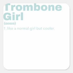 Adesivo Quadrado Rapariga óssea - Trombone