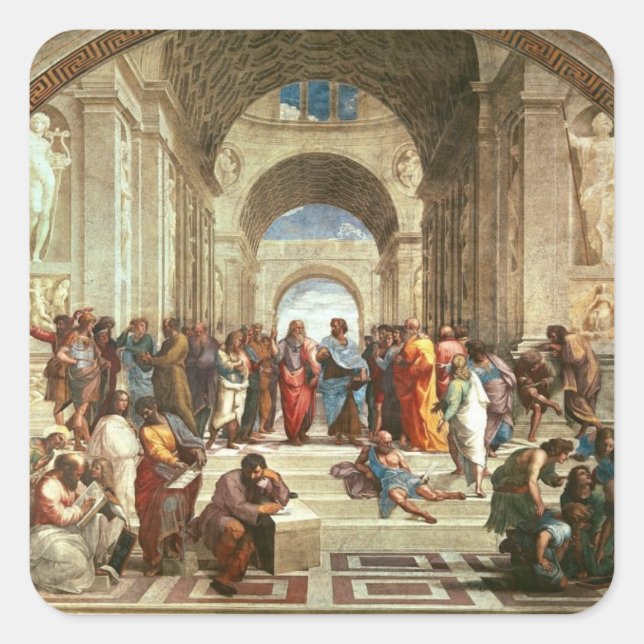 Adesivo Quadrado Raphael - School of Athens (Frente)