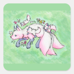 Adesivo Quadrado Raposa 