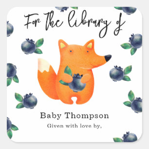 Adesivo Quadrado Raposa aquosa - para a biblioteca de