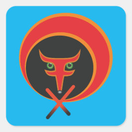 Adesivo Quadrado Raposa da vida - Vermelho.