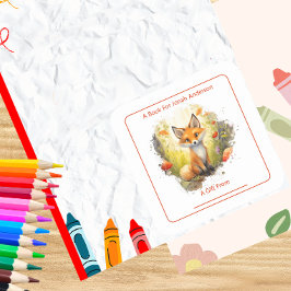 Adesivo Quadrado Raposa Encantadora No Livro Florestal