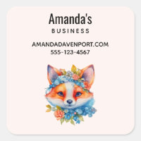 Raposa Laranja Bonita com Coroa Floral
