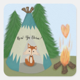 Adesivo Quadrado Raposa Solitária