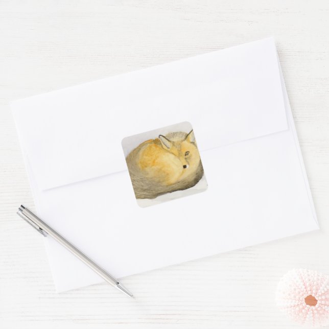 Adesivo Quadrado Raposa Vermelha (Envelope)