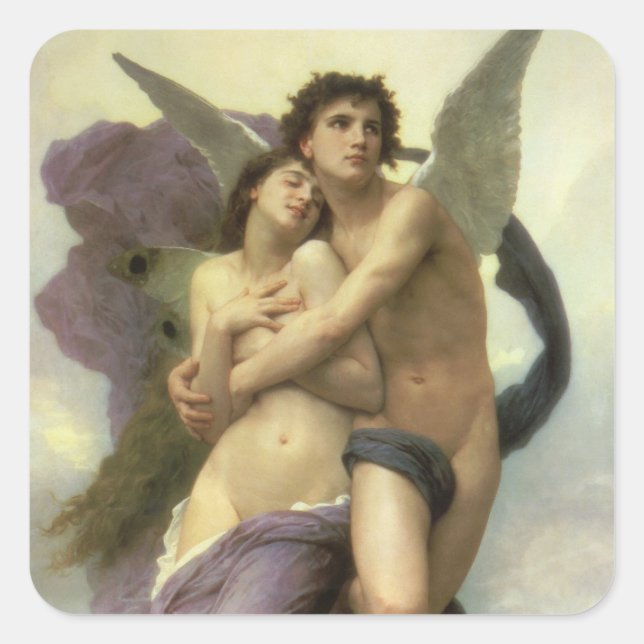Adesivo Quadrado Rapto (t.c.p. Ravement) de Psyche por Bouguereau (Frente)