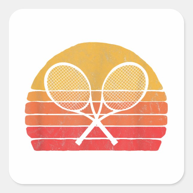 Adesivo Quadrado Raquetas de Tênis cruzadas retrorreflectoras dos a (Frente)