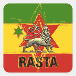 Adesivo Quadrado Rasta Irie Leão de Judah Sticker